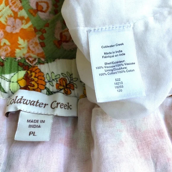 Sold Coldwater Creek Patchwork Tiered Pull On Multicolored Maxi Skirt (PL), NWOT - Picture 6 of 8